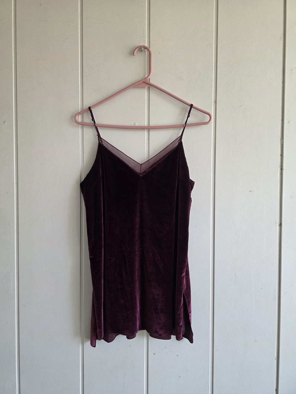 Free people Drippy Velvet Tank Top Cami Purple Medium Boho Whimsigoth Vamp